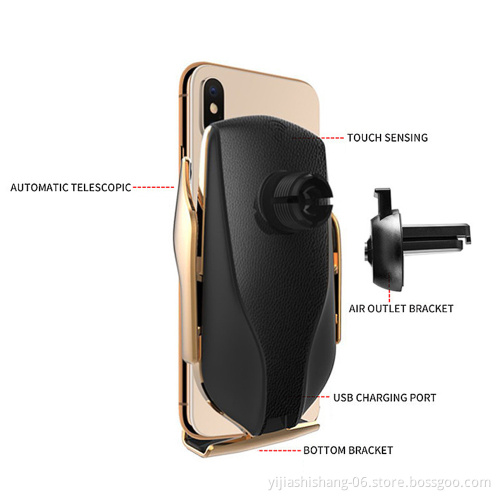 2020 Infrared Sensor Automatic Clamp Qi Fast Wireless Car Charger Mat 10W Universal Phone Charger